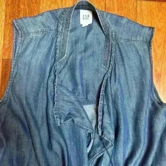 GAP | Long “denim” lyocell vest size small  (fits larger) - Picture 4 of 5